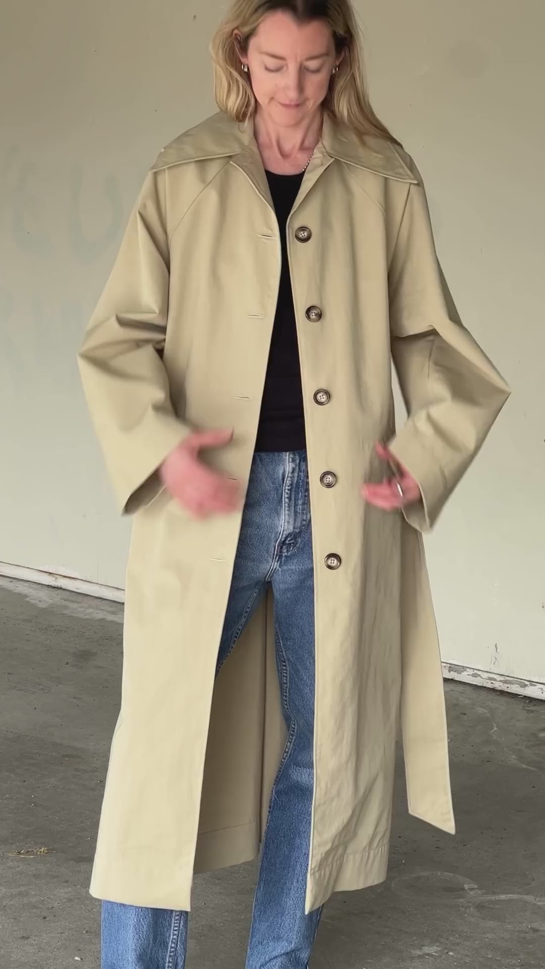 A Bronze Age Cory Trench Coat, Exaggerated Pointed Collar with
