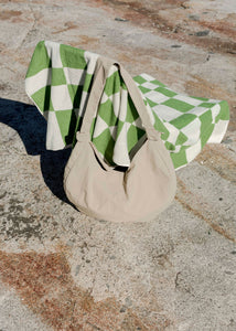 A Bronze Age Maxine Crossbody Bag, Large Shoulder Strap Tote, Canada-Handbags-Khaki Nylon-abronzeage.com