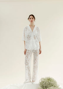 A Bronze Age Lace Romeo Button Down Shirt, Short Sleeve Top, Canada-Tops-abronzeage.com