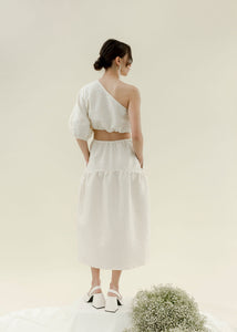 A Bronze Age Field Skirt, Midi Skirt Elastic Waist, Canada-Skirts-abronzeage.com