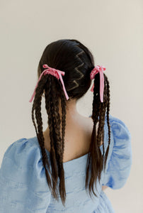 A Bronze Age Beauty Bows, Silk Hair Elastics w/ Bows Set of 2, Canada-Hair-Bubblegum-abronzeage.com