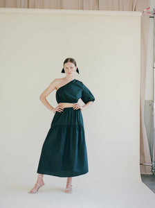 A Bronze Age Field Skirt, Midi Skirt Elastic Waist, Canada-Skirts-Stone-XS-abronzeage.com