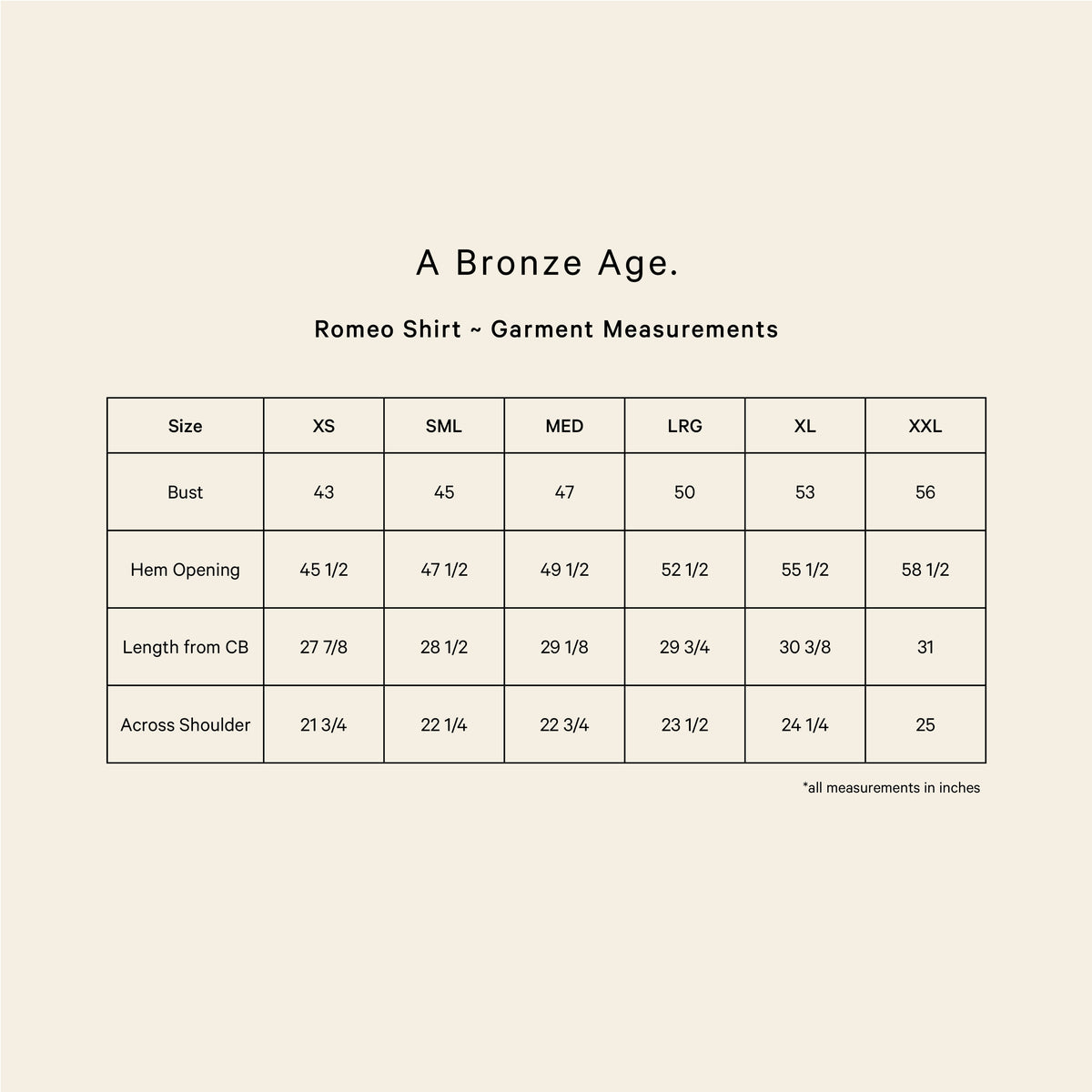 Fit and measurements