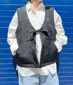 A Bronze Age Dylan Insulated V-Neck Vest, Cotton Vest with Pockets, Canada-Jackets and Vests-Shadow Garden-XS/S-abronzeage.com