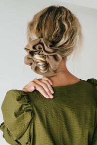 A Bronze Age Silk Hair Scrunchie, Canada-Hair-Walnut-LRG-abronzeage.com