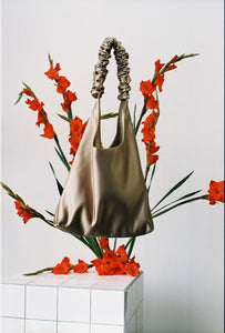 A Bronze Age Y2K Ruffle Tote, Satin Evening Shoulder Bag, Canada-Handbags-Toast-abronzeage.com
