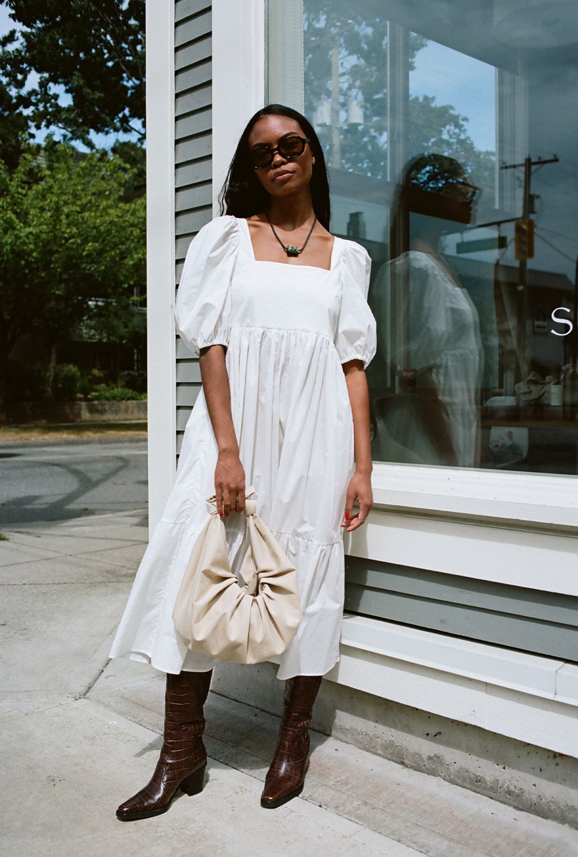 A Bronze Age XL Kimi Croissant Bag in Cotton, Tie Handle Shoulder Bag, Canada-Handbags-abronzeage.com