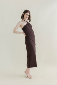A Bronze Age Confessions Tube Skirt, Fitted Midi Skirt, Canada-Skirts-Espresso Rib-LRG-abronzeage.com