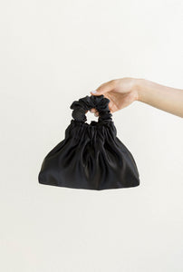 A Bronze Age Halo Mini Satin Bag, Scrunchie Evening Purse, Canada-Handbags-Black-abronzeage.com