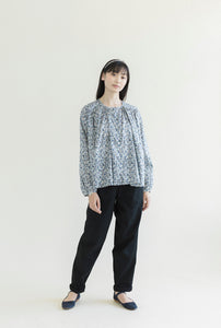A Bronze Age Easy Blouse, Round Neck Relaxed, Canada-Tops-Storm Floral-XS-abronzeage.com