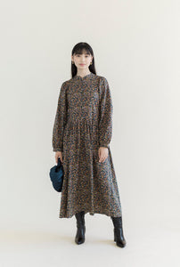 A Bronze Age Maria Dress, Relaxed Midi Dress Long Sleeve, Canada-Dresses-Harvest Floral-XS-abronzeage.com