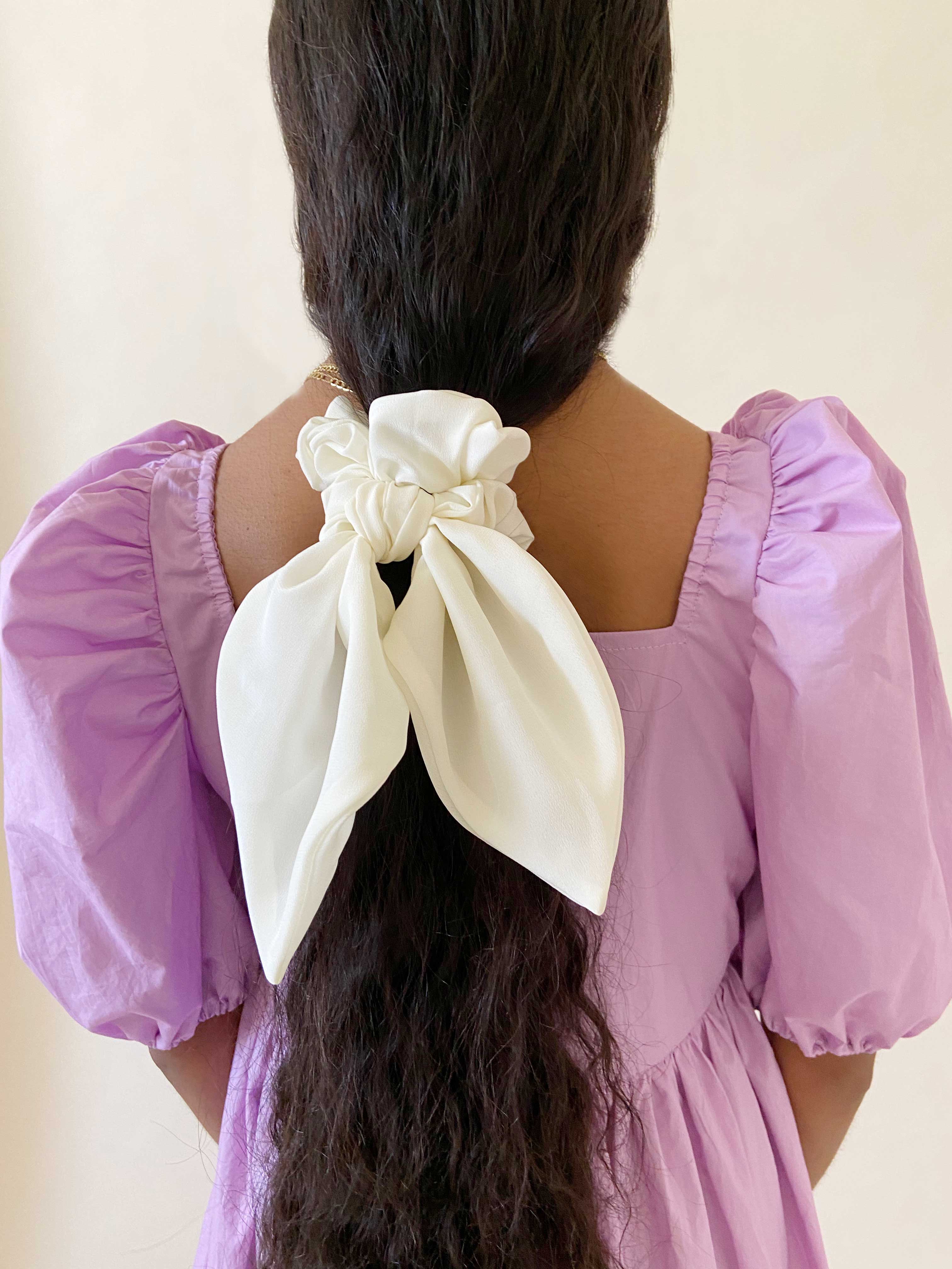 A Bronze Age Petal Hair Bow Scrunchie, Hair Accessory, Canada-Hair-abronzeage.com