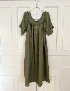 A Bronze Age Bonjour Dress, Floaty Full-Length Dress, Canada-Dresses-Lichen Linen-XS-abronzeage.com