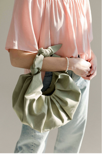 A Bronze Age XL Kimi Croissant Bag in Cotton, Tie Handle Shoulder Bag, Canada-Handbags-Leaf-abronzeage.com