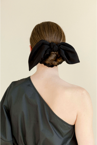 A Bronze Age Petal Hair Bow Scrunchie, Hair Accessory, Canada-Hair-Black-abronzeage.com