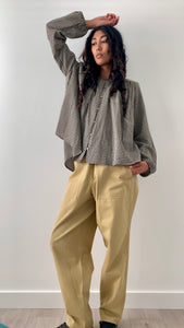 A Bronze Age Theo Pant, Cotton Relaxed Fit Elastic Waist, Canada-Pants-Flax-XS-abronzeage.com