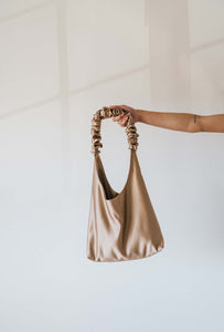 A Bronze Age Y2K Ruffle Tote, Satin Evening Shoulder Bag, Canada-Handbags-abronzeage.com