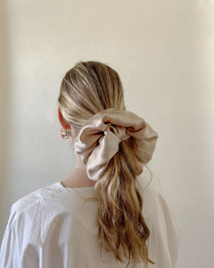 A Bronze Age Silk Hair Scrunchie, Canada-Hair-Champagne-LRG-abronzeage.com