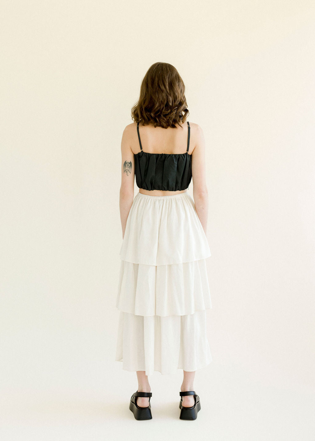 A Bronze Age Yara Crop Top, Spaghetti Strap Gathered, Canada-Tops-abronzeage.com