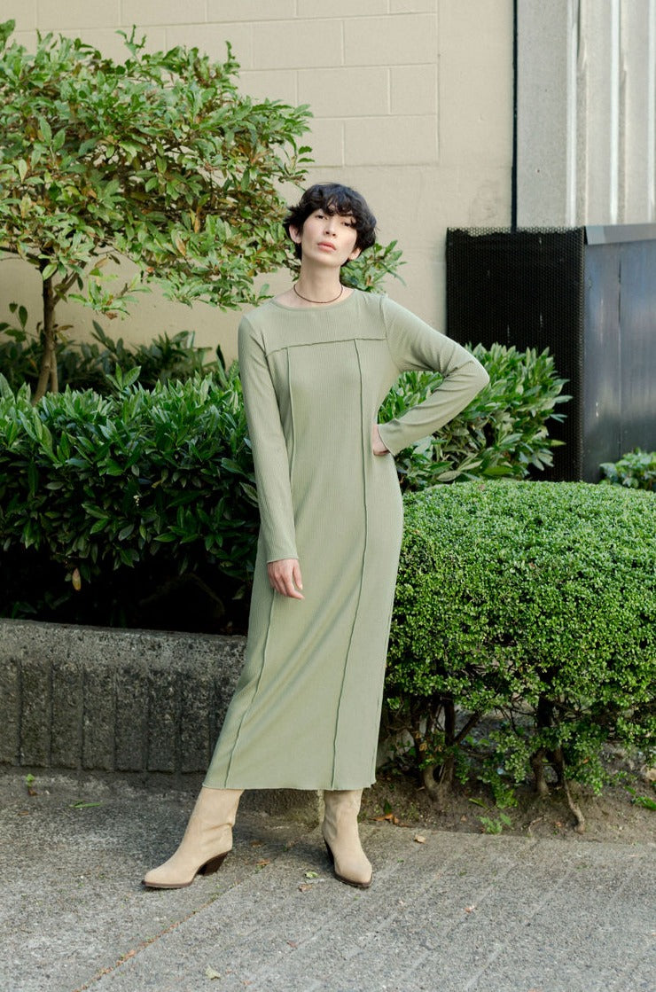 A Bronze Age Eliot Rib Dress, Fitted Sweater Dress, Canada-Dresses-abronzeage.com