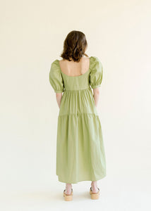 A Bronze Age Sonnet Dress, Puff Sleeve Cotton Maxi Dress, Canada-Dresses-abronzeage.com