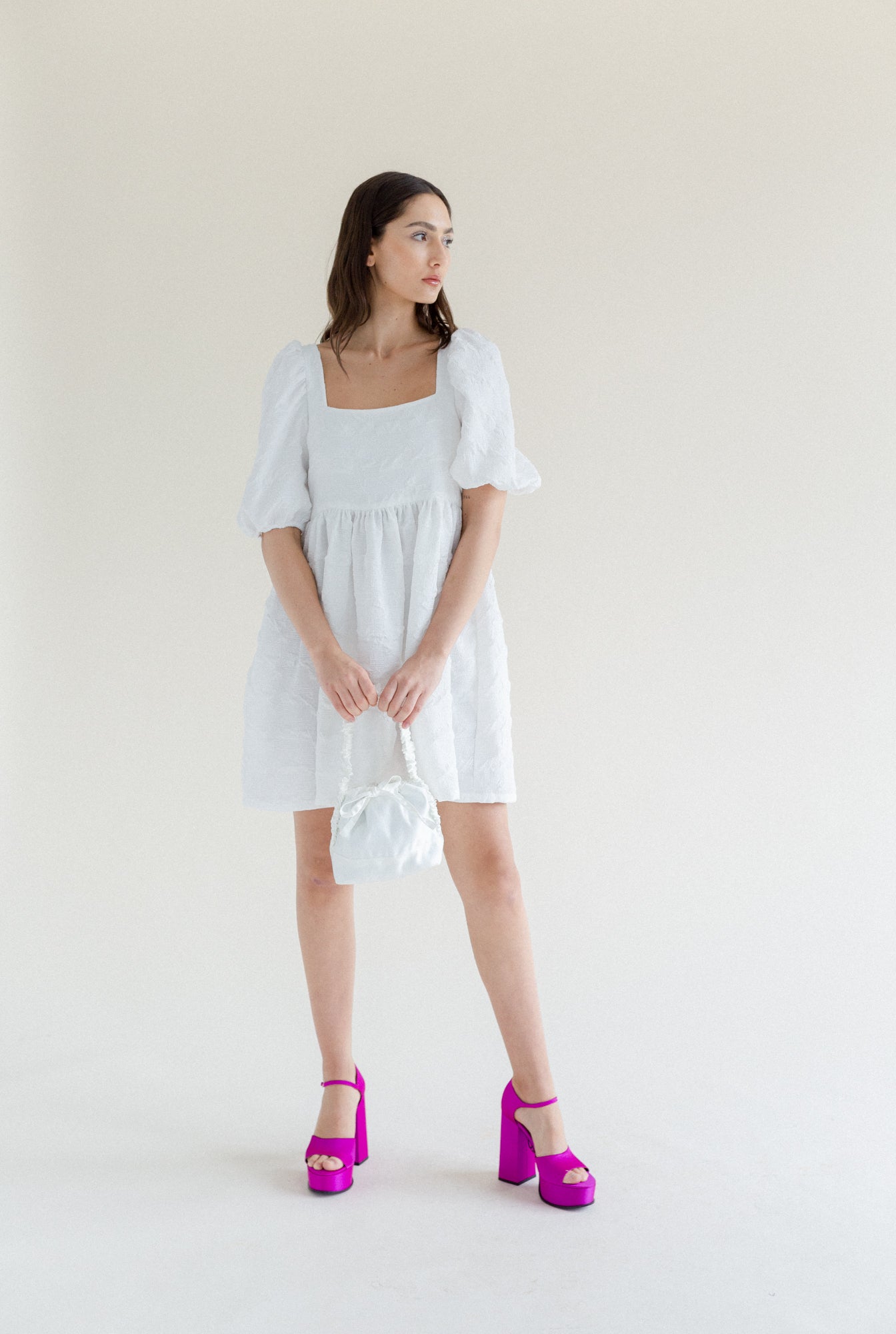 A Bronze Age Bridal Manon Mini Puff Dress, Short Wedding Dress, Canada-Dresses-abronzeage.com