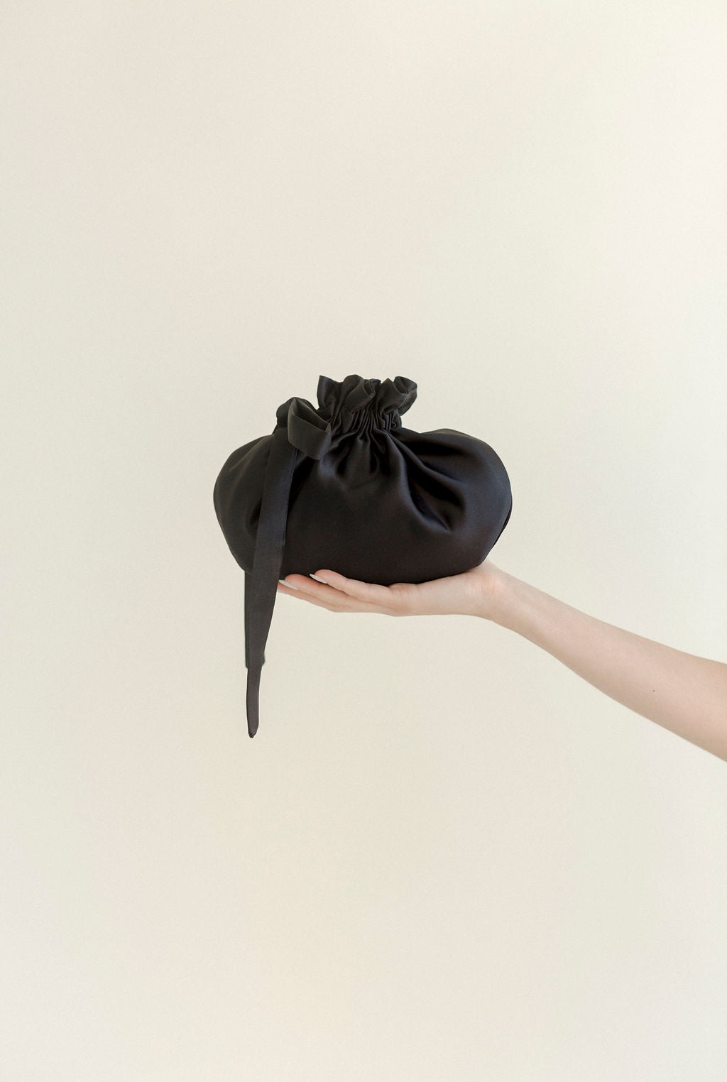 A Bronze Age The Dumpling Bag, Satin Mini Evening or Makeup Bag, Canada-Handbags-Black-abronzeage.com