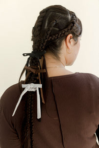 A Bronze Age Beauty Bows, Silk Hair Elastics w/ Bows Set of 2, Canada-Hair-abronzeage.com