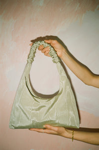A Bronze Age Mini Y2K Tote, Ruffle Handle Evening Bag, Canada-Handbags-abronzeage.com